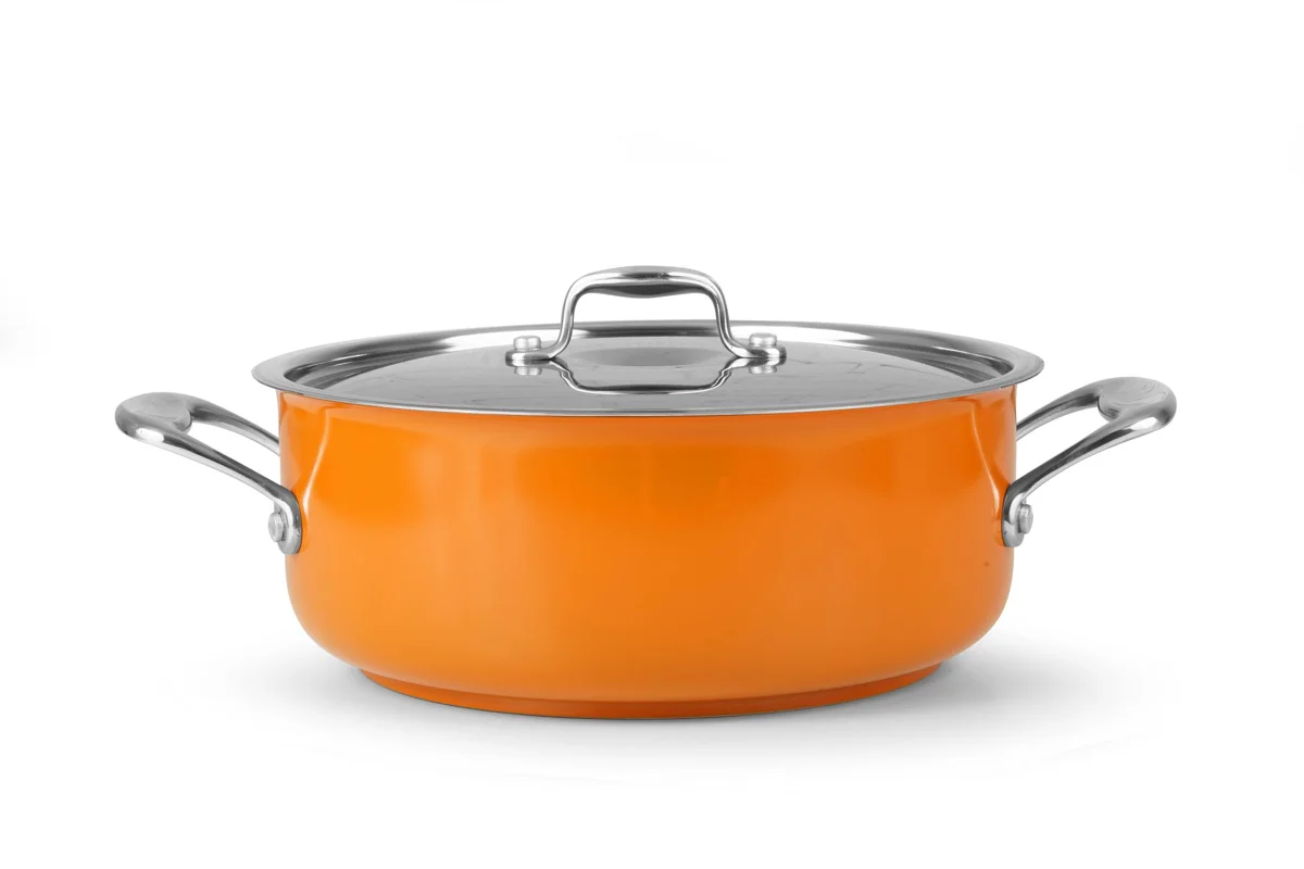 Kasserolle · 28cm · Edelstahl · Orange