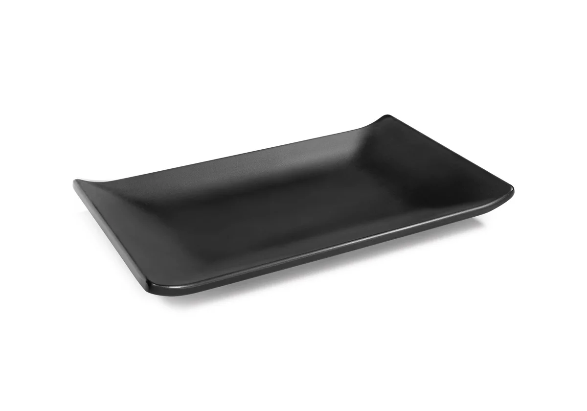 Tablett Zen · 23,4 x 14,7 cm · Melamin · rechteckig · Schwarz