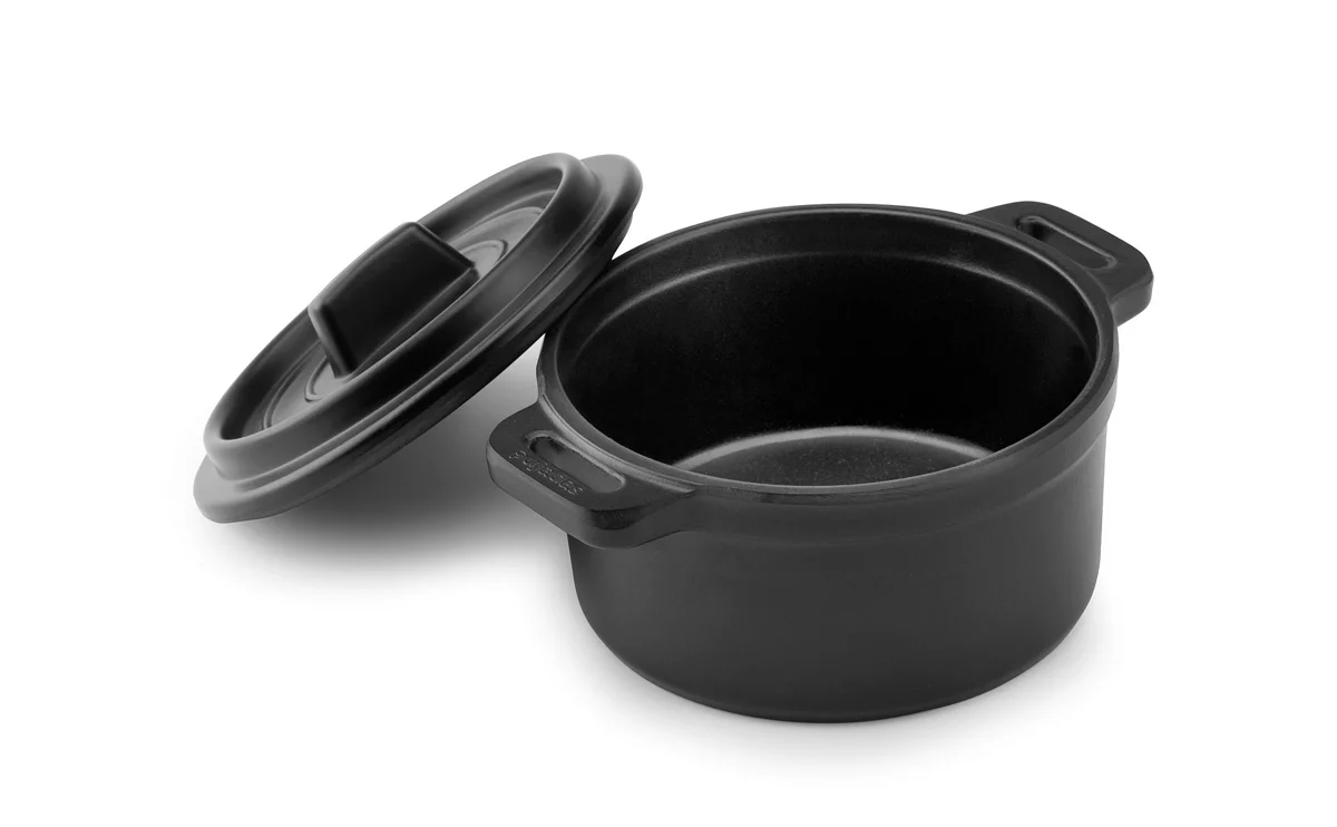 Mini-Kasserolle · 14 cm · Melamin · rund · Schwarz