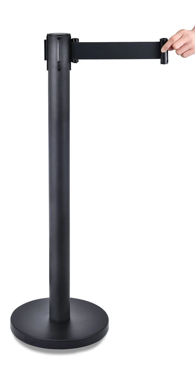 Absperrständer · 90 cm · Edelstahl · Schwarz