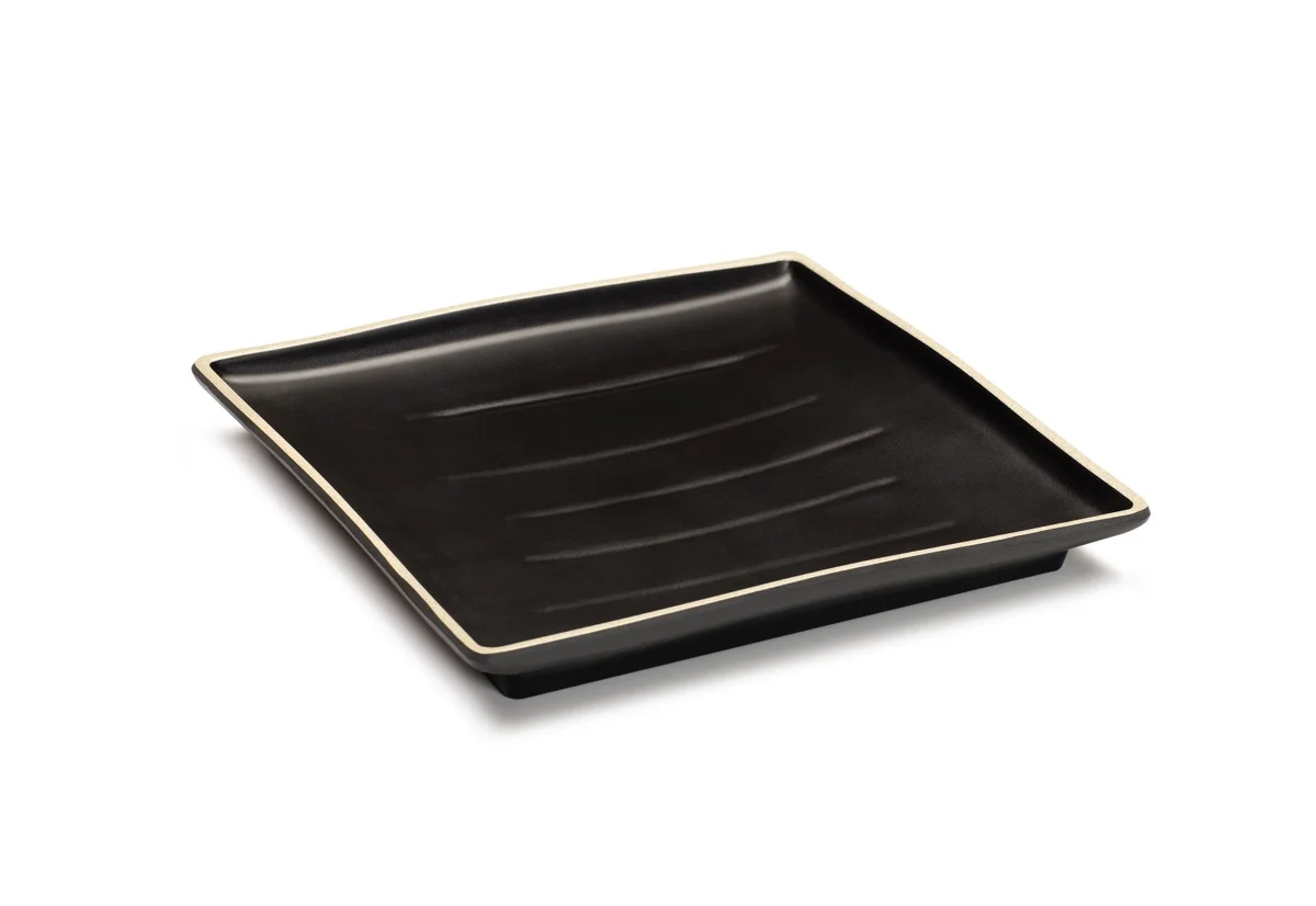 Tablett Terracota · 20,5 cm · Melamin · quadratisch · Schwarz