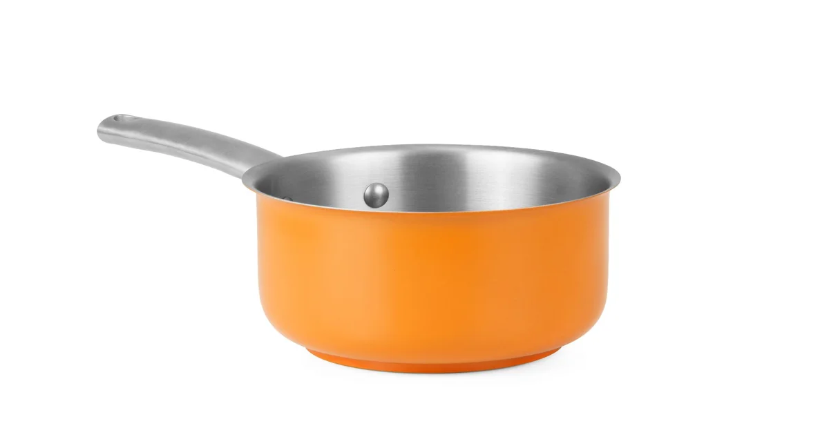 Stielkasserolle · 16 cm · Edelstahl · Orange