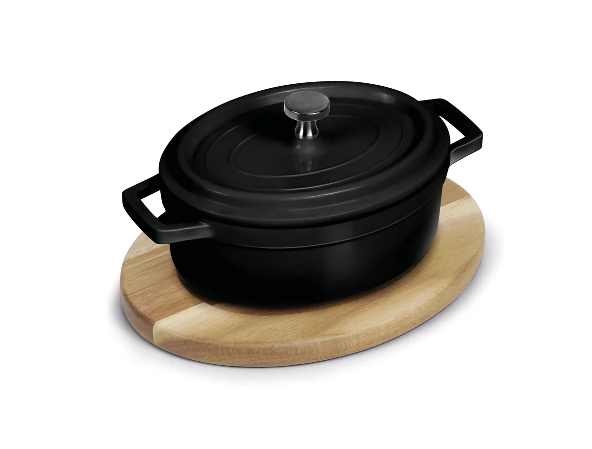Mini-Kasserolle · oval · Schwarz