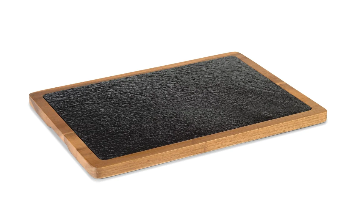 Servierbrett · 33 x 23 cm · Holz · rechteckig · Schwarz