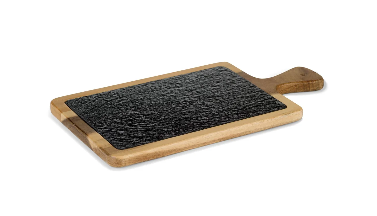Servierbrett · 26 x 18 cm · Holz · rechteckig · Schwarz