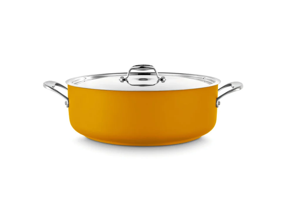 Kasserolle · 32 cm · Edelstahl · Gelb