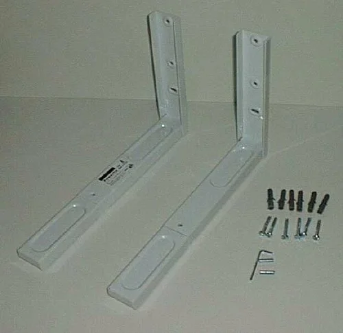 Wandhalterung für Mikowellen aus Stahl, weiss lackiert