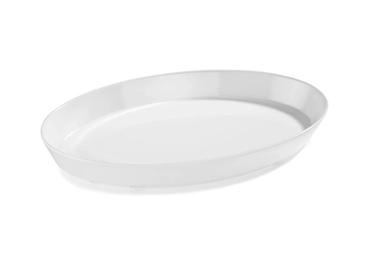 Teller Sharing · 32,5 x 20 x 4 cm · Melamin · oval · Weiß
