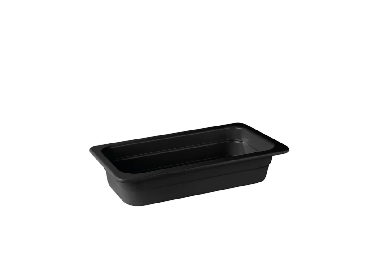 GN-Behälter · 20 mm · Melamin · Schwarz