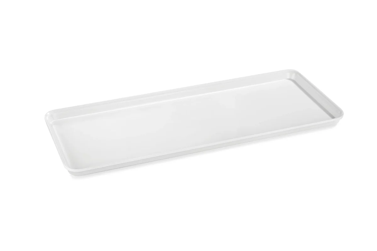 Tablett Life · 50 x 18 cm · Melamin · rechteckig · Weiß