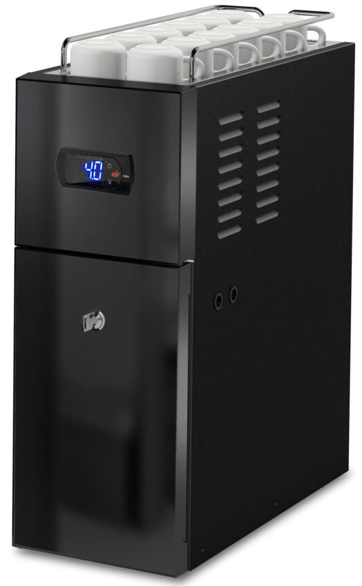 Milchkühlschrank MC12-DIG-TA-BLACK mit Tassenwärmer – 7 Liter