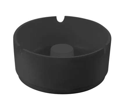 Aschenbecher · 10 cm · Melamin · rund · Schwarz