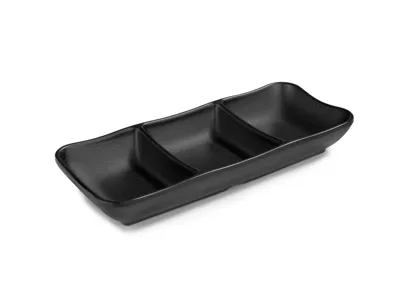 Mini-Tablett · 19 x 8 cm · Melamin · rechteckig · Schwarz