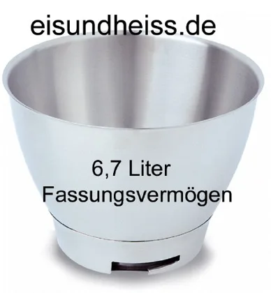 6,7 Liter Edelstahlschüssel für Kenwood Küchenmaschinen